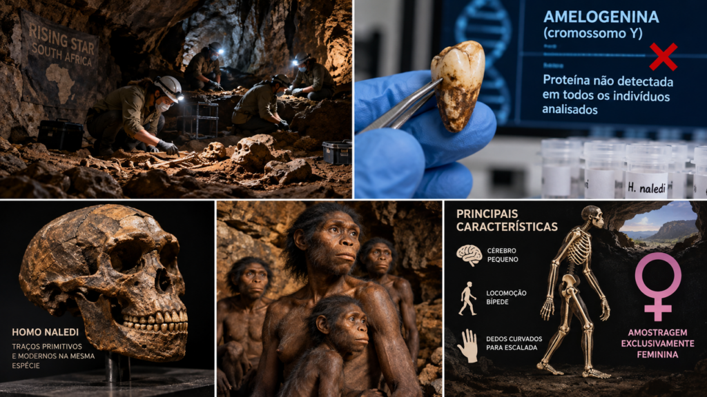 Cientistas descobrem que todos os fósseis de Homo naledi analisados em caverna são de fêmeas e encontram um detalhe que pode mudar o que se sabe sobre o grupo