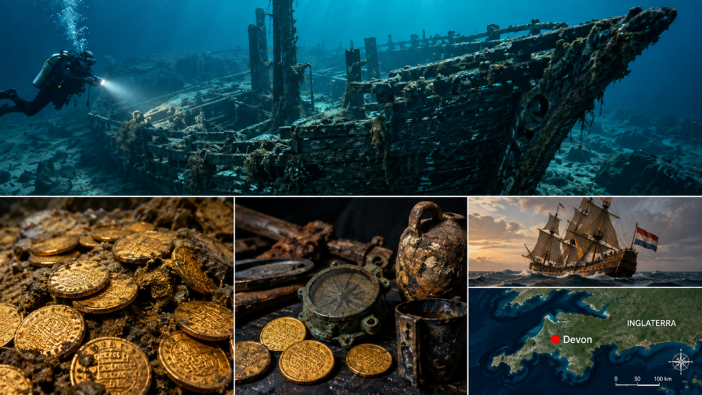 Após décadas de investigação, arqueólogos finalmente identificam naufrágio do século XVII e encontram centenas de moedas de ouro preservadas