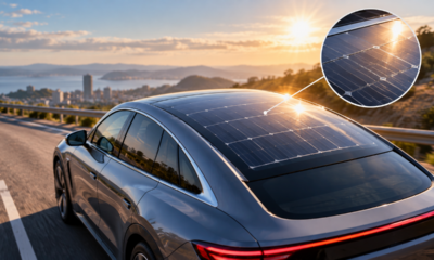 Carros elétricos podem ganhar uma tecnologia capaz de transformar o teto em fonte de energia e aproveitar o sol enquanto o veículo está em movimento