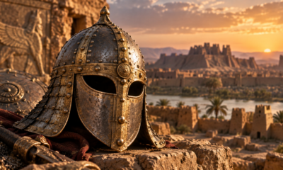 Um antigo capacete persa encontrado no Oriente Médio revela como guerreiros da cavalaria enfrentavam batalhas usando uma proteção de metal sofisticada