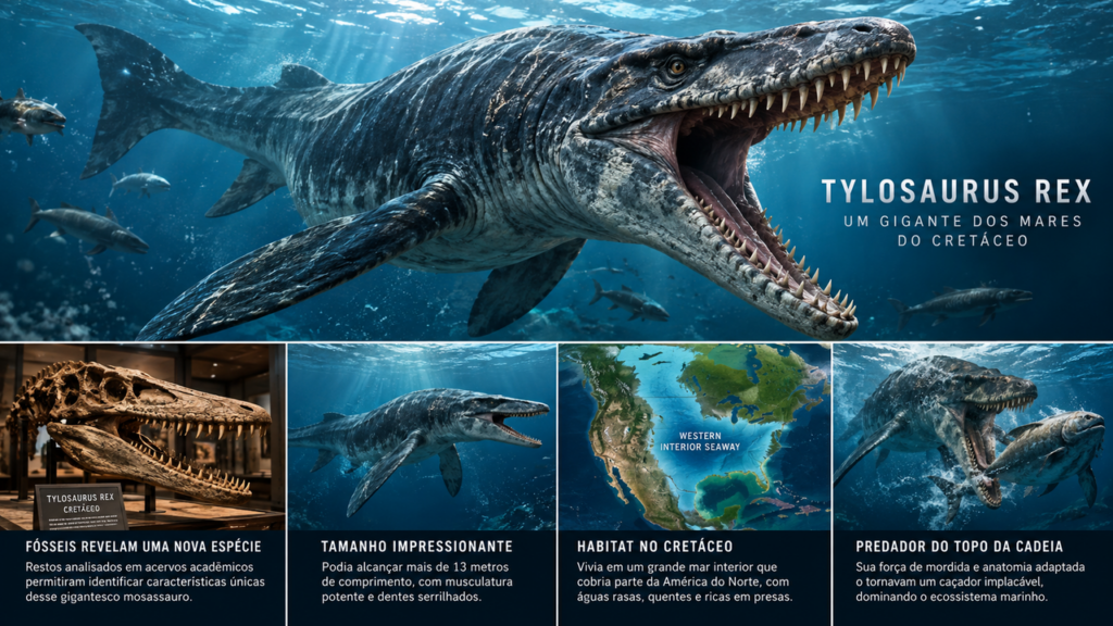 Um “T. rex marinho” de 13 metros passou décadas confundido com outra espécie, até que fósseis guardados em um museu revelaram a verdade