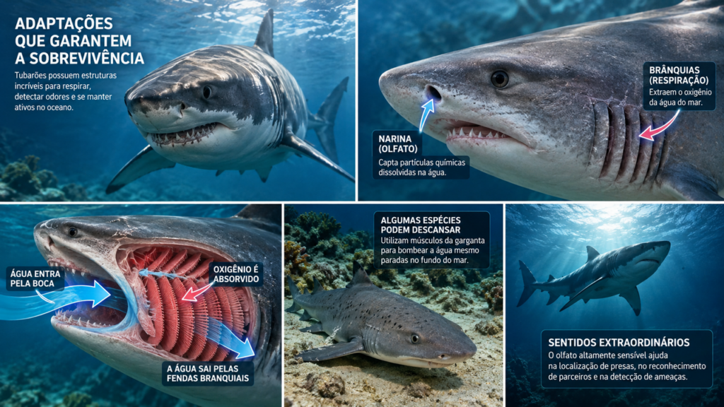 Tubarões não têm pulmões, então por que possuem “nariz”? A verdadeira função dessa estrutura é mais surpreendente do que parece