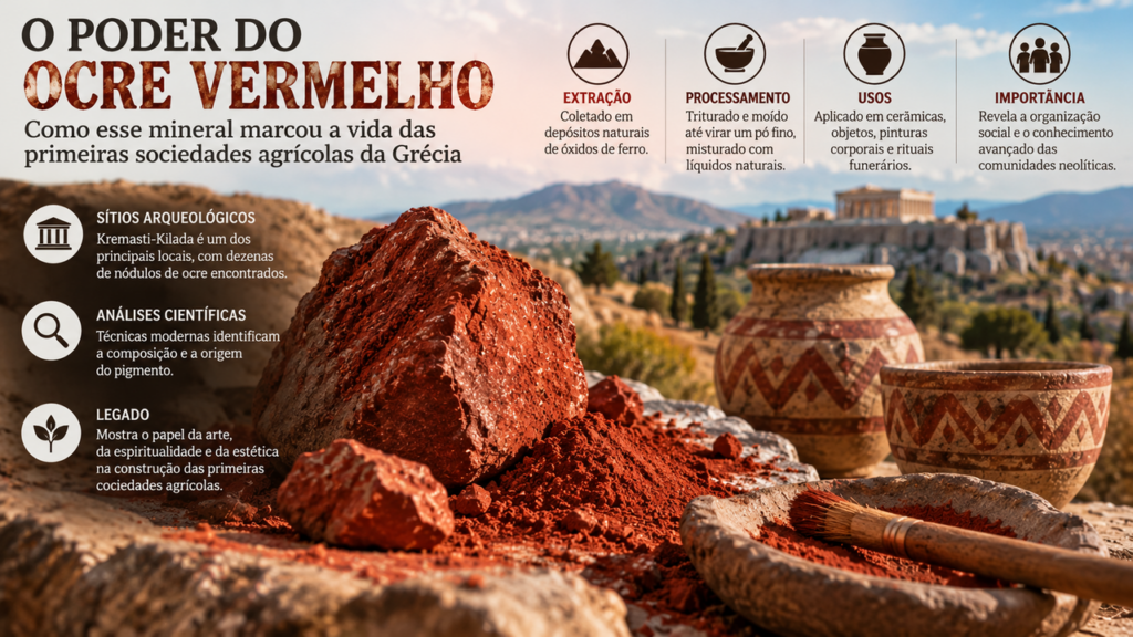 Um pigmento vermelho encontrado em sítio arqueológico na Grécia revela detalhes inesperados sobre a vida das sociedades neolíticas