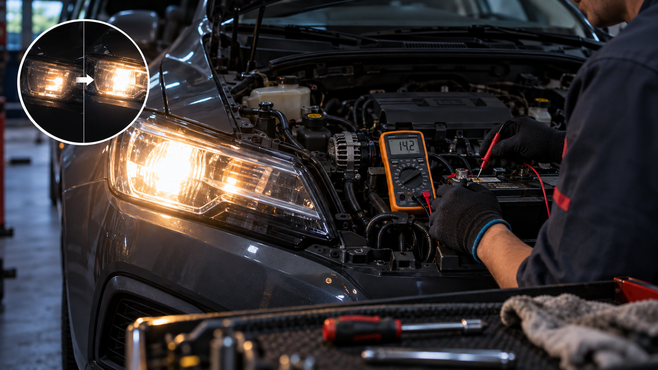 Se as luzes do carro ficam piscando enquanto você dirige, não ignore: bateria, alternador e até um simples cabo podem estar por trás