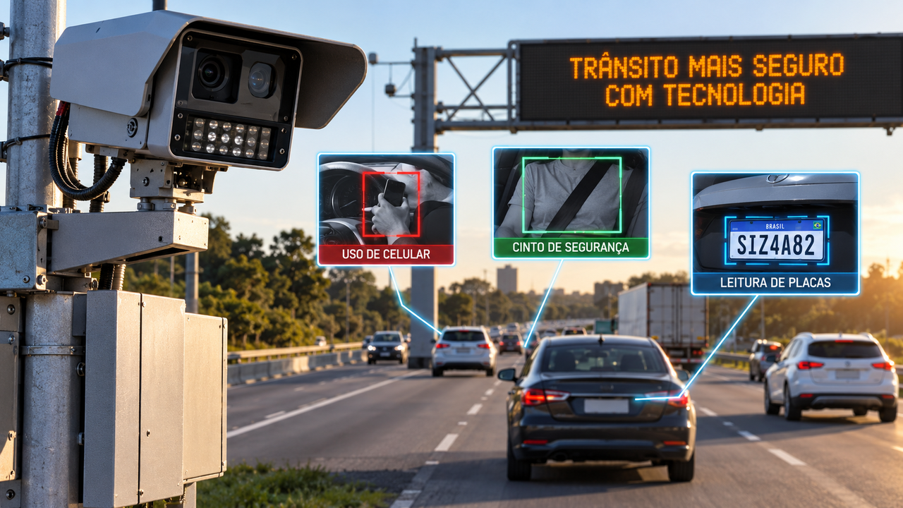 Radares com inteligência artificial chegam às rodovias e começam a identificar infrações que vão muito além do excesso de velocidade