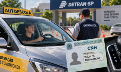CNH para carros automáticos pode mudar a prova prática no Brasil e criar uma restrição para quem não dirigir veículos manuais