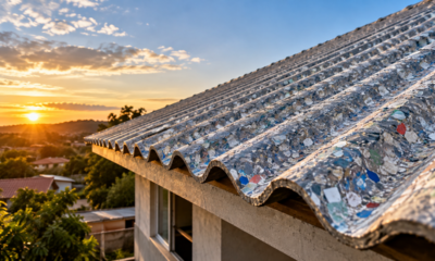 Nem fibrocimento nem telha comum: caixinhas de leite recicladas viram uma cobertura resistente que pode reduzir o calor dentro de casa
