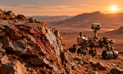 Rover Curiosity rompe rocha em Marte e encontra mineral preservado que guarda pistas sobre a água e as mudanças climáticas do planeta vermelho há bilhões de anos