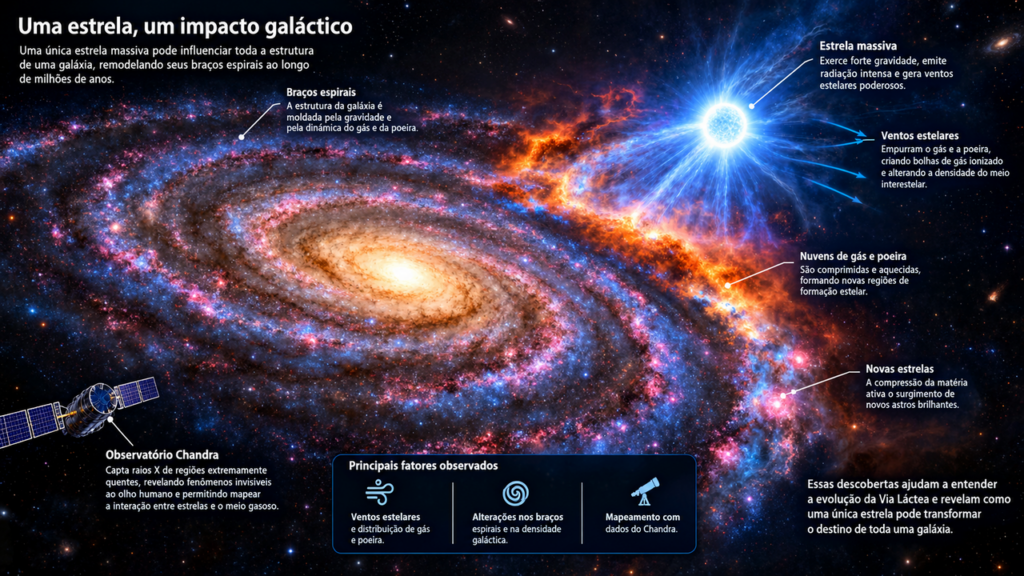 Uma estrela pode alterar uma galáxia inteira? Descoberta com um telescópio revela como astros gigantescos conseguem remodelar a Via Láctea