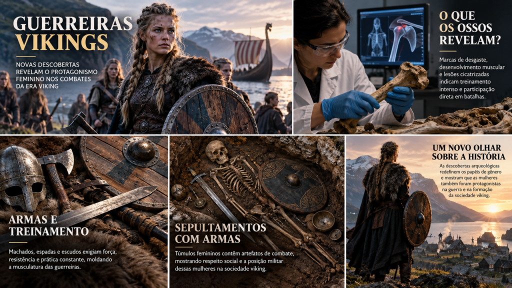 Restos de guerreiras vikings de 1.200 anos revelam marcas nos ossos que podem indicar treinamento intenso com espadas, machados e outras armas