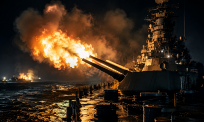 O South Dakota realizou dois ou três salvos contra um navio japonês antes de concentrar o fogo no Kirishima, contra o qual disparou cinco salvos até perder o controle dos sistemas de direção de tiro