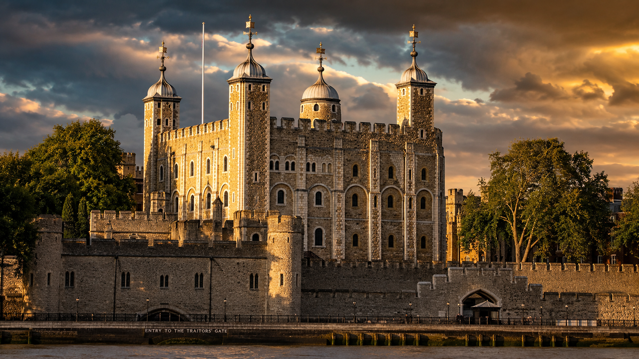 Torre de Londres começou a ser construída por volta de 1078, passou por ampliações durante séculos, sua Torre Branca possui cerca de 27 metros de altura e servia originalmente como fortificação