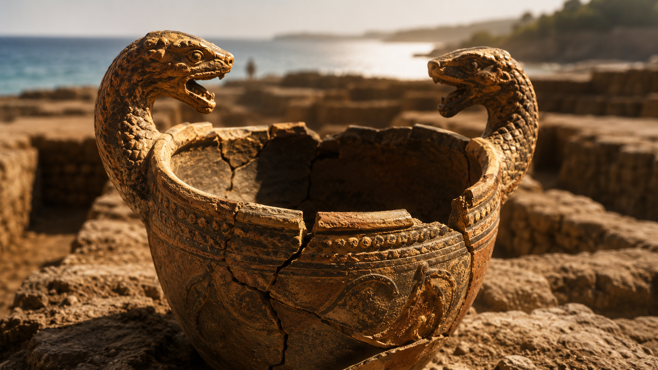 Arqueólogos encontram em Collet vaso com serpente de duas cabeças e revelam uma das primeiras evidências do culto de Sabázios na Hispânia