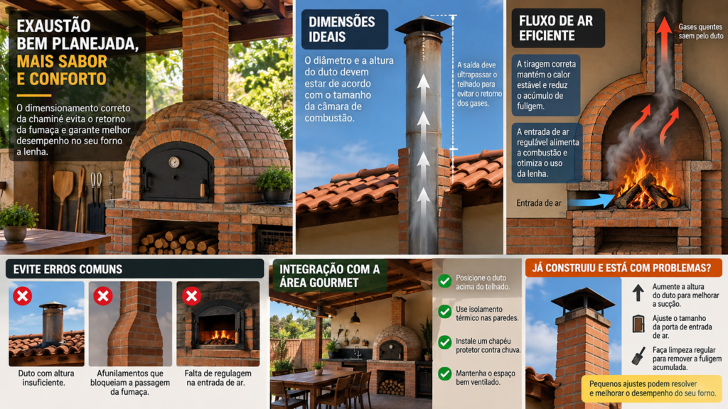 Morador constrói um forno de barro sem deixar o espaço adequado e descobre um detalhe que pode dificultar a ventilação e comprometer a saída da fumaça durante o uso