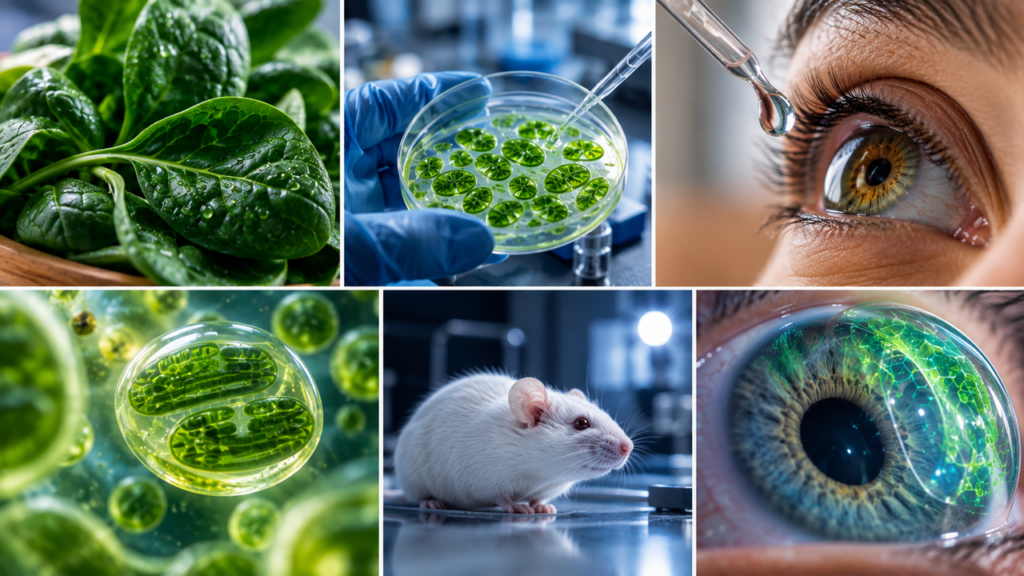 Espinafre dentro dos olhos? Cientistas testam estruturas da planta em camundongos para fazer células produzirem energia usando luz