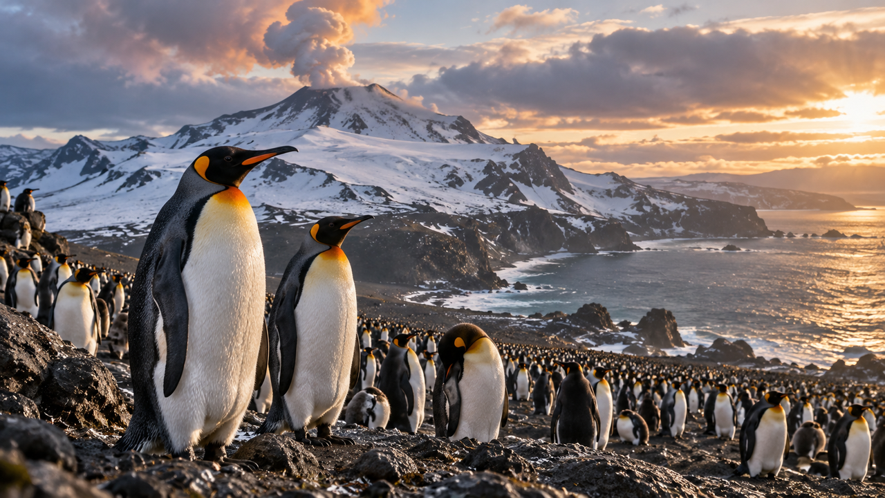 Sonda enviada para uma ilha vulcânica encontra uma colônia enorme de pinguins reunida em uma área de 35 quilômetros quadrados