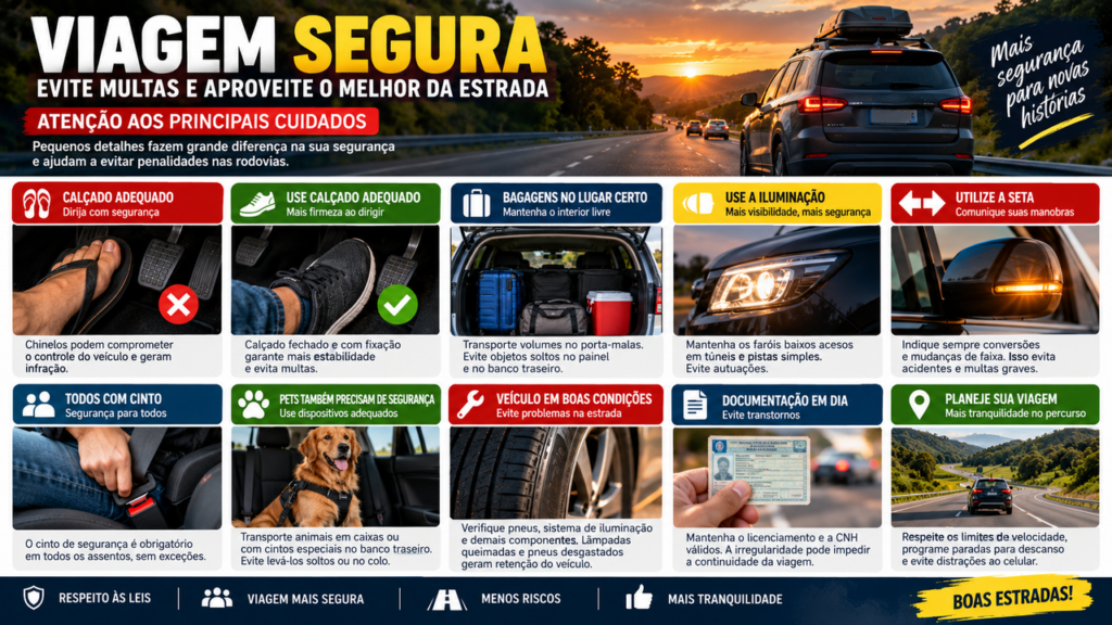Vai viajar de carro? Estes erros aparentemente simples podem render multa e transformar a viagem em uma grande dor de cabeça