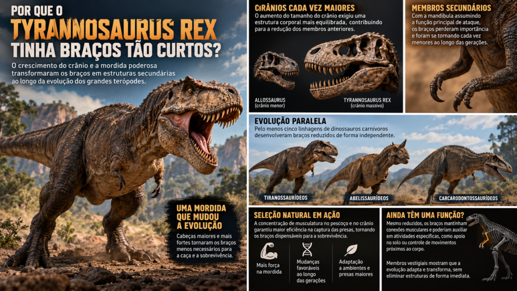 Por que o T. rex tinha braços tão pequenos? Cientistas apontam que a resposta pode estar na força absurda de sua mordida