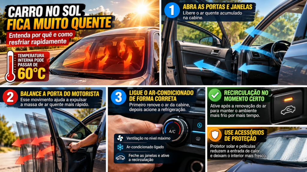 Entrou no carro depois de deixá-lo horas no sol e encontrou uma verdadeira sauna? Este truque simples pode ajudar a retirar rapidamente o ar quente antes de começar a dirigir