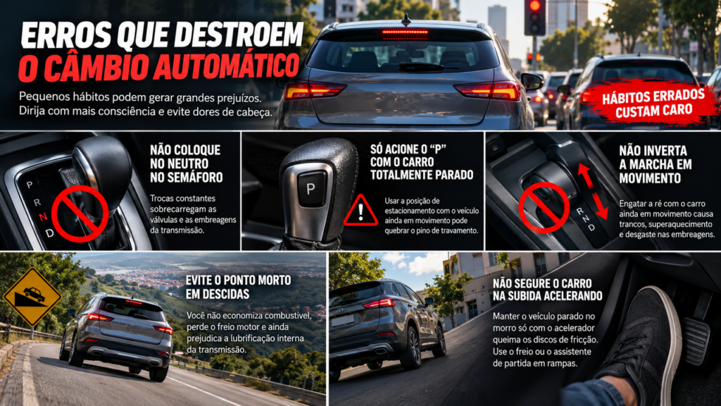 Motoristas precisam abandonar estes hábitos imediatamente: pequenos erros do dia a dia podem acelerar o desgaste do câmbio e gerar uma conta enorme na oficina