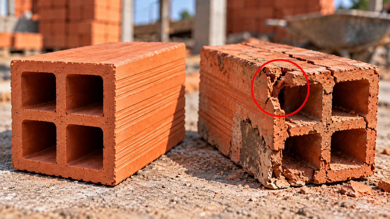 Antes de comprar tijolos para sua obra, faça este teste simples: um detalhe pode revelar se as peças são de baixa qualidade ou resistentes