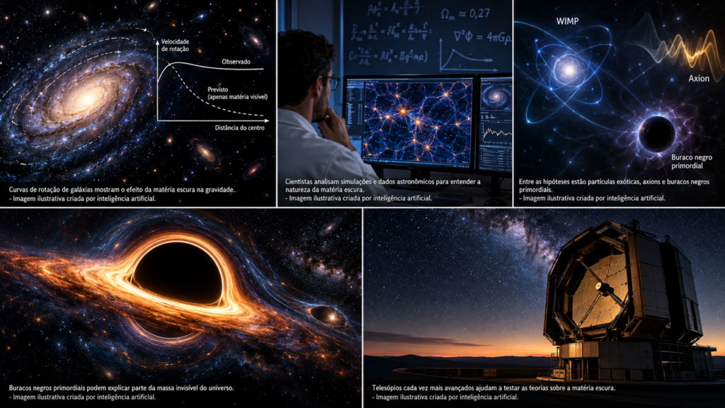 Um dos maiores mistérios do universo está longe de ser resolvido: cientistas investigam partículas desconhecidas e buracos negros primordiais em busca da matéria escura