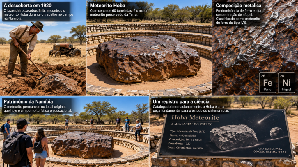 Em 1920, um fazendeiro bateu com o arado em um enorme bloco de ferro e descobriu o maior meteorito já encontrado na Terra, com 60 toneladas escondido no solo