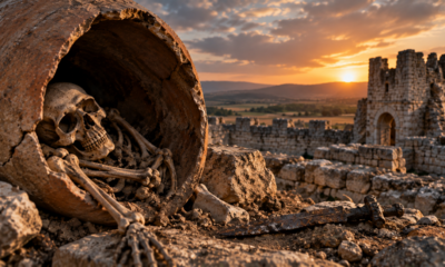Homem tenta escapar de um ataque há 1.600 anos, se esconde dentro de um enorme vaso de cerâmica, fica preso e acaba encontrado por arqueólogos