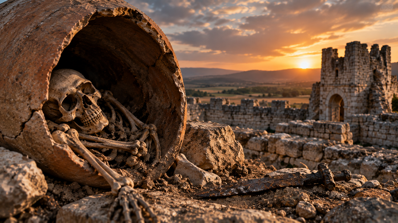 Homem tenta escapar de um ataque há 1.600 anos, se esconde dentro de um enorme vaso de cerâmica, fica preso e acaba encontrado por arqueólogos