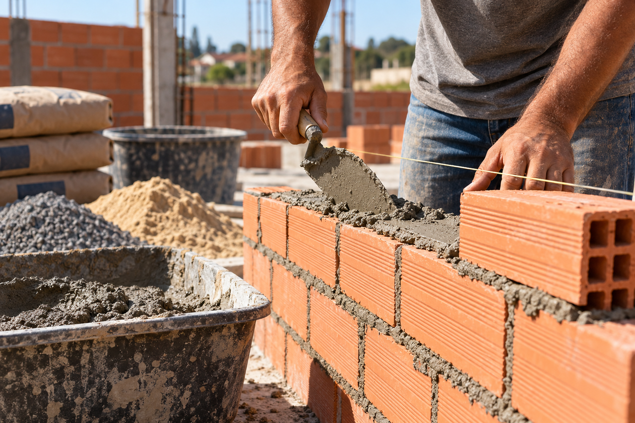 Antes de preparar a massa para levantar a parede, Pedreiro ensina a proporção de cimento, cal e areia que pode fazer diferença no rendimento e no custo da construção