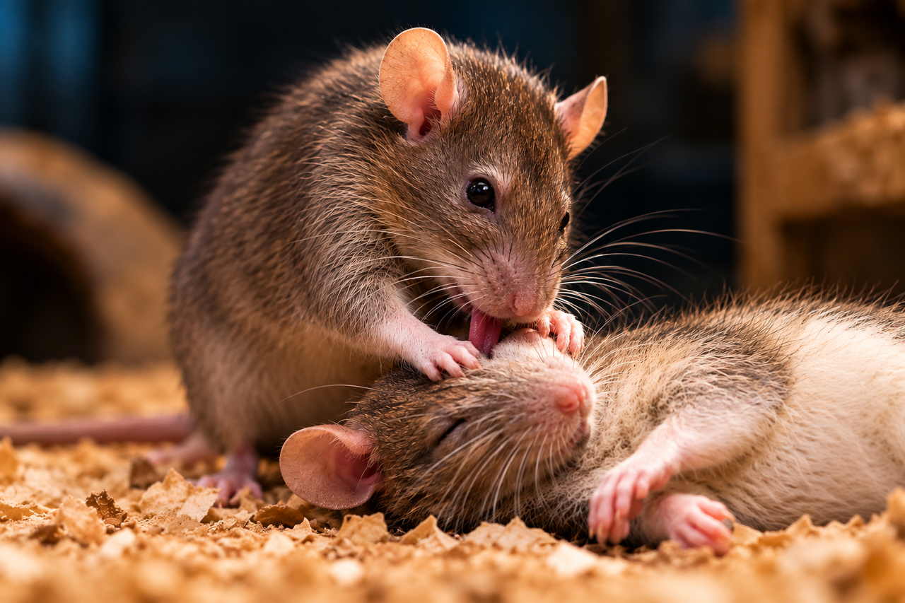 Quando um rato fica inconsciente, os companheiros não simplesmente vão embora: eles tentam reanimá-lo e podem até puxar sua língua
