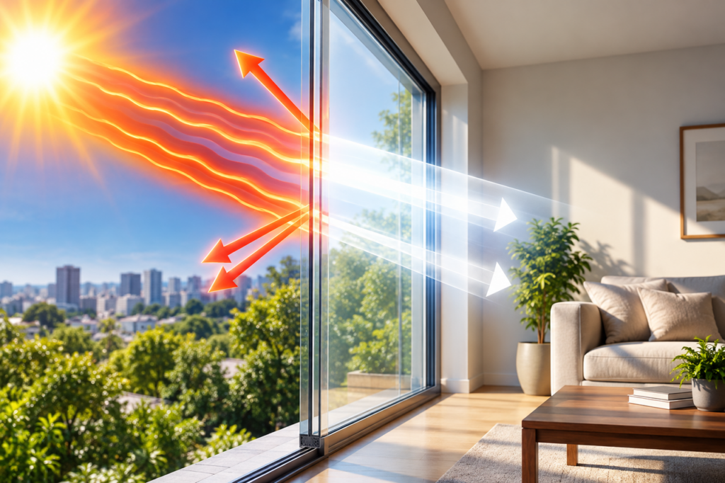 Criaram um vidro que deixa a luz entrar na casa, mas bloqueia até 92% do infravermelho próximo que aquece os ambientes