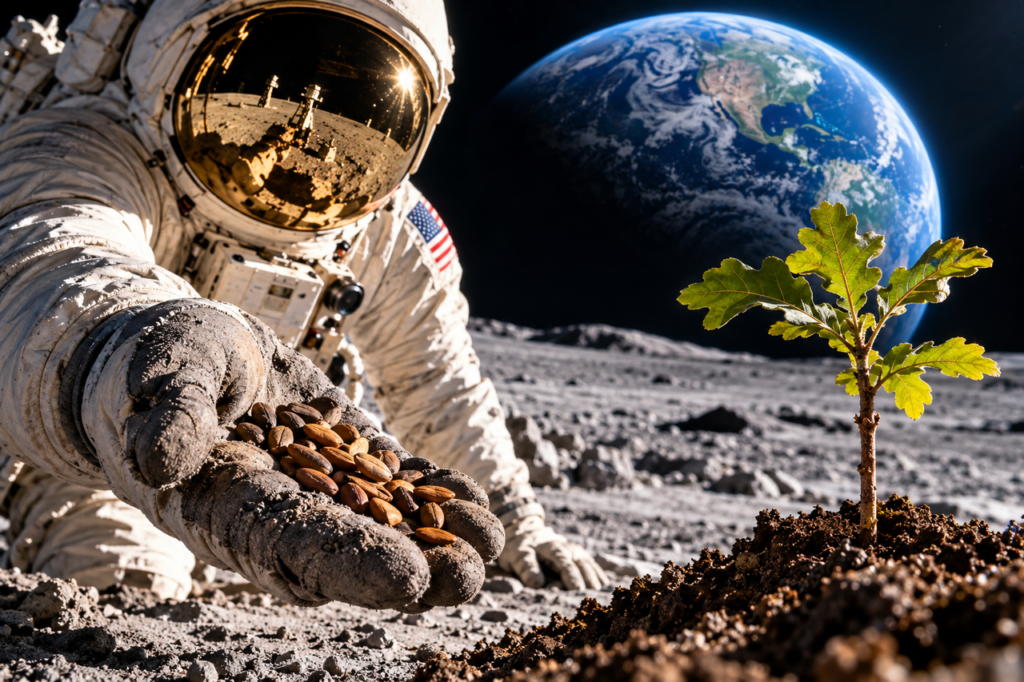 Em 1971, um astronauta levou cerca de 500 sementes de árvores ao redor da Lua e, cinco anos depois, elas cresceram em escolas, universidades, parques e centros da NASA