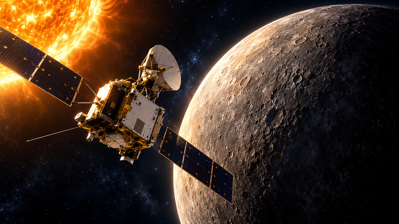 Após anos de viagem pelo espaço, a primeira missão a alcançar Mercúrio com dois satélites finalmente chega ao destino e inicia uma nova era de descobertas