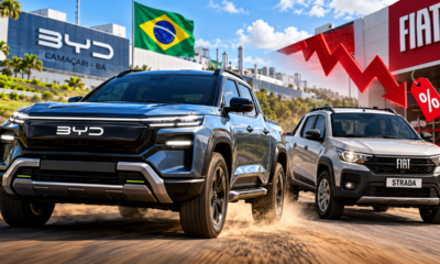 BYD prepara picape para desafiar a Fiat Strada no Brasil e reação da rival já envolve descontos que passam dos R$ 27 mil
