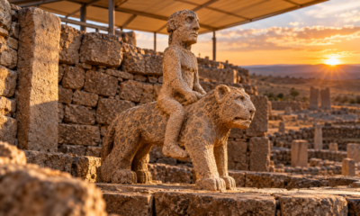 Arqueólogos encontram uma escultura pré-histórica de 11 mil anos com humano sobre leopardo e descobrem detalhes preservados por milênios