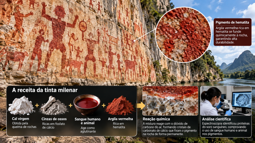Pinturas rupestres de 2 mil anos escondem um detalhe perturbador: cientistas encontram vestígios de sangue humano na composição da tinta