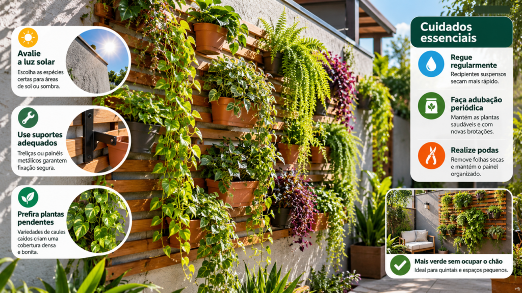 Morador transforma uma parede externa completamente esquecida em um jardim vertical impressionante e encontra uma forma de cultivar dezenas de plantas sem ocupar espaço no chão