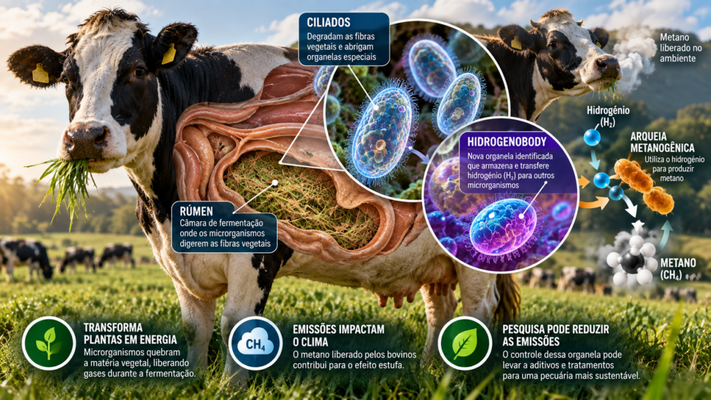 Cientistas descobrem o “interruptor” microscópico dentro das vacas que ajuda a explicar um dos maiores mistérios da produção de gases