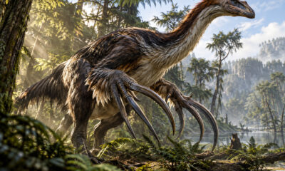 Novo fóssil revela um dos maiores dinossauros do grupo, com mais de 3,6 metros, garras enormes e uma anatomia que surpreendeu os cientistas