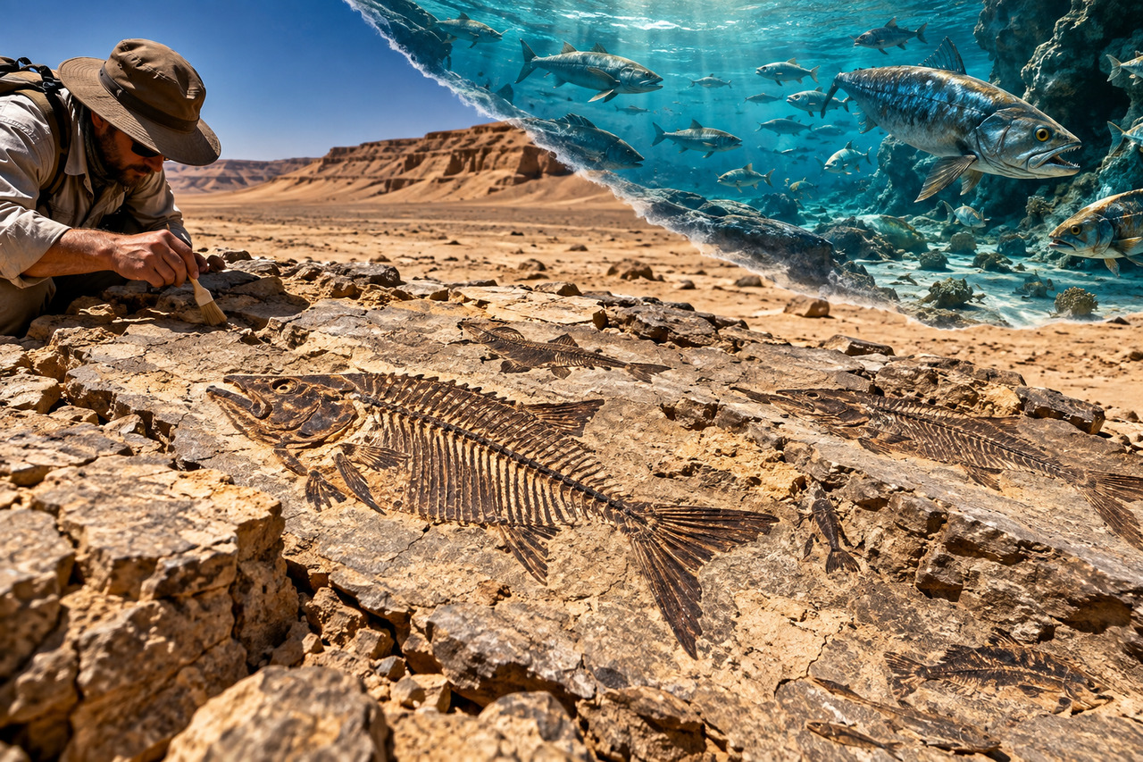 O deserto escondia um oceano perdido: quase 500 fósseis de peixes revelam como a vida marinha se recuperou após o fim dos dinossauros