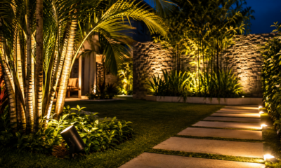 Técnico em iluminação externa ensina como iluminar o jardim com spots direcionáveis e posicionar os focos para destacar plantas sem desperdiçar luz