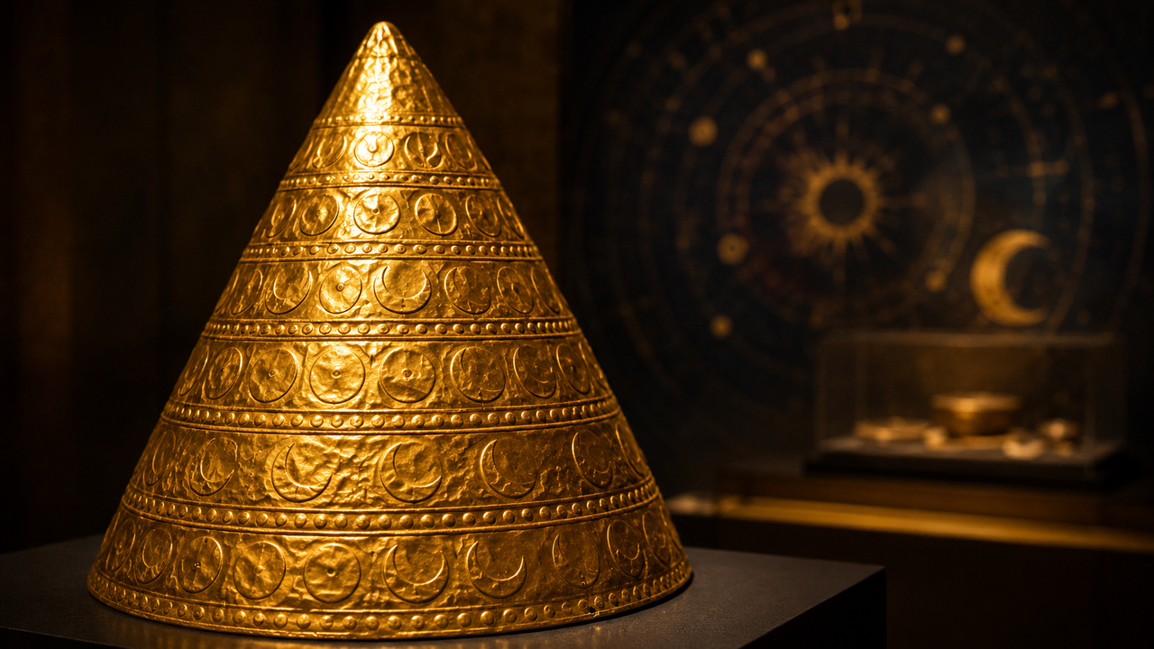Chapéu dourado de 3.000 anos pode ter ajudado a prever eclipses, mas seu suposto calendário astronômico ainda gera dúvidas