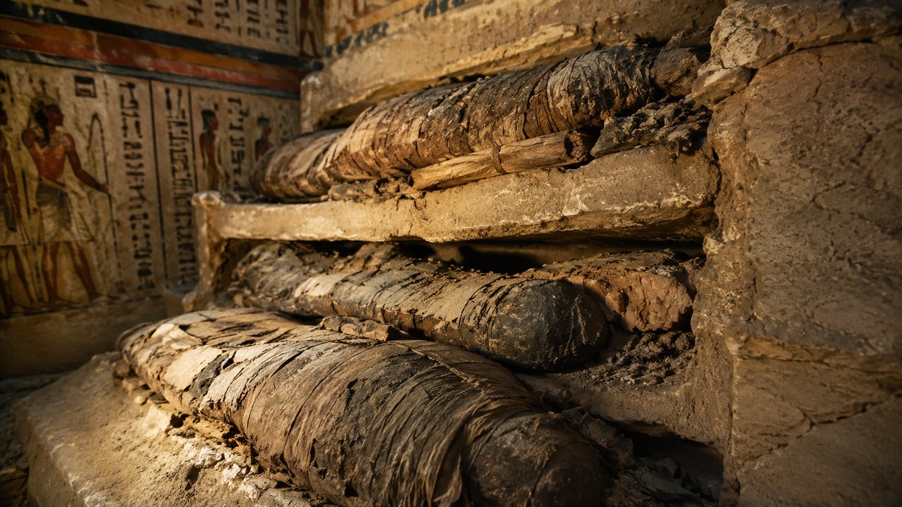 Túmulo de Luxor com mais de 20 indivíduos revela múmias empilhadas e uma lógica funerária usada por 300 anos