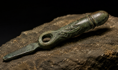 Peça romana de 1.600 anos com decoração de falo é encontrada durante obras na rodovia M5 junto a moedas antigas