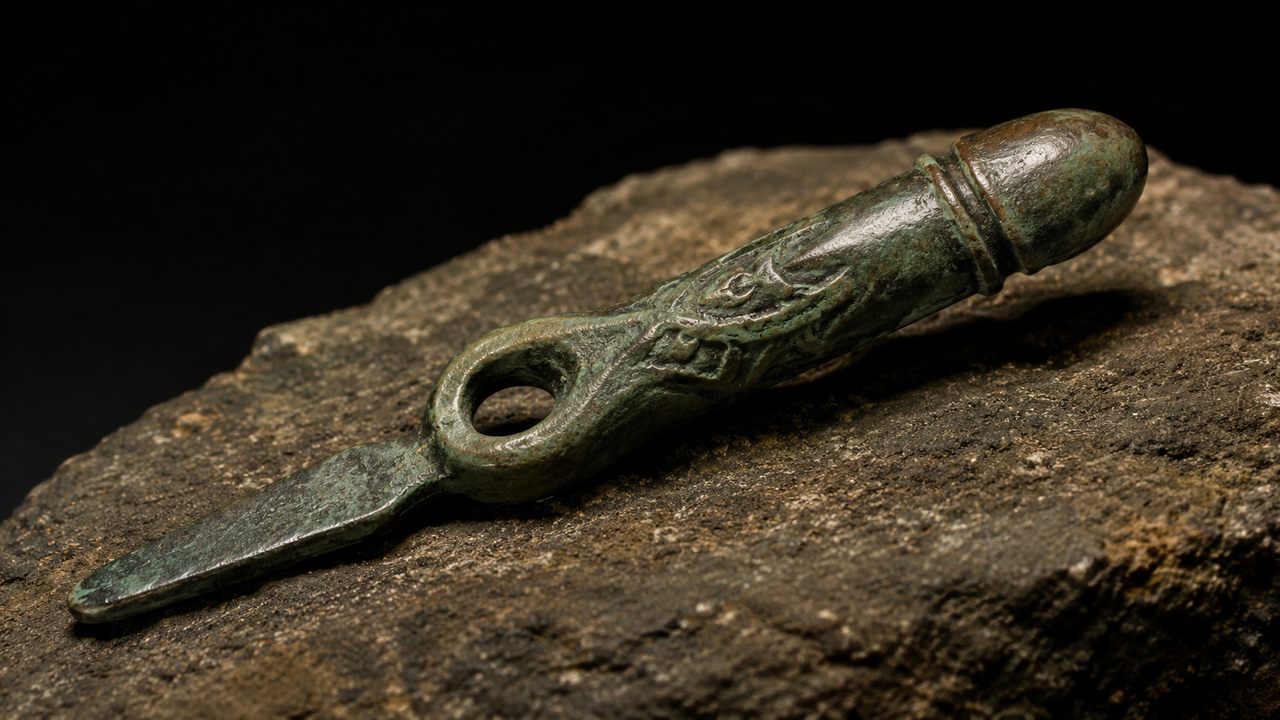 Peça romana de 1.600 anos com decoração de falo é encontrada durante obras na rodovia M5 junto a moedas antigas