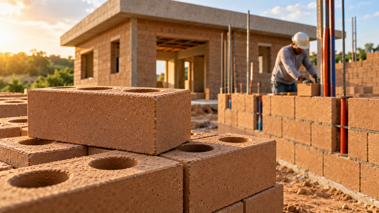 Casas feitas com tijolos ecológicos ganham espaço na construção e podem reduzir o consumo de argamassa com sistema de encaixe e fabricação de baixo desperdício