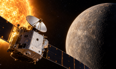 A missão BepiColombo se prepara para estudar Mercúrio em detalhes, analisando seu núcleo metálico, campo magnético, superfície e possíveis sinais de gelo polar