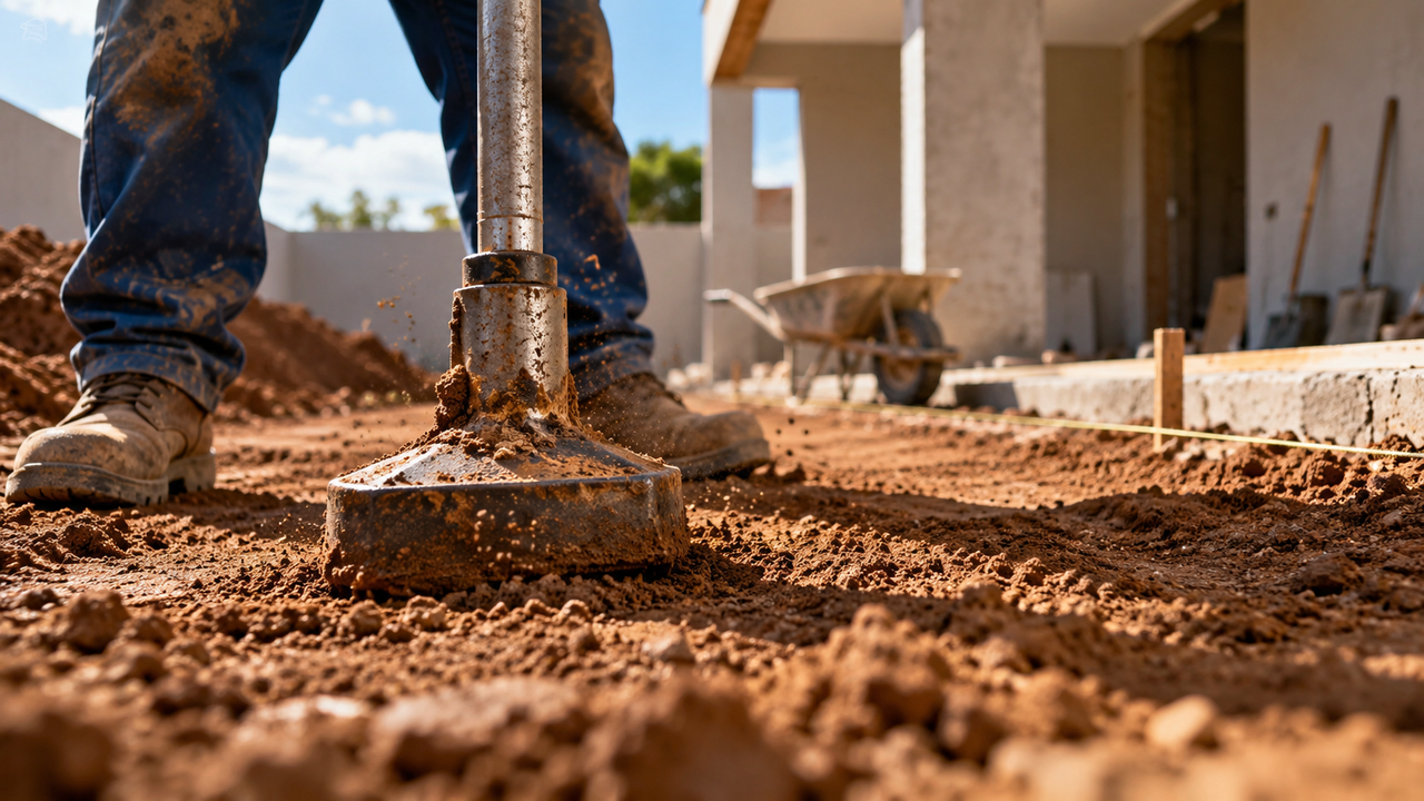 Mestre de obras mostra para que serve compactar o solo antes do contrapiso e quando essa etapa é recomendada para evitar afundamentos no piso