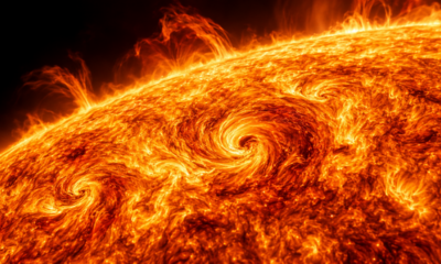 O telescópio Daniel K. Inouye registrou vórtices de plasma na fotosfera solar. Os dados revelam como a turbulência influencia a dinâmica e o campo magnético do Sol